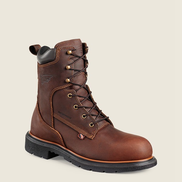 Mens Red Wing Dynaforce® - 8-inch Waterproof Toe - Safety Boots Brown - FYX802743